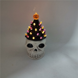 CERAMIC HALLOWEEN DECORATION WITH LED